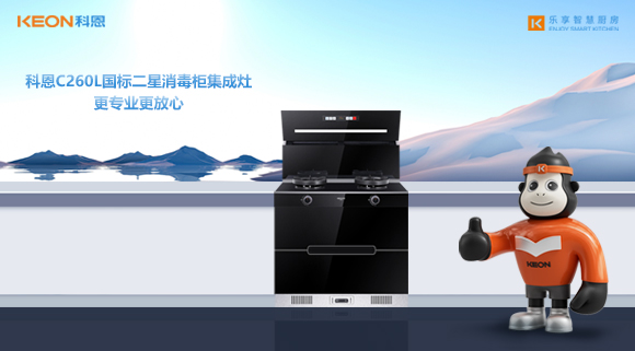 科恩C260L国标二星消毒柜集成灶，更专业更放心！
